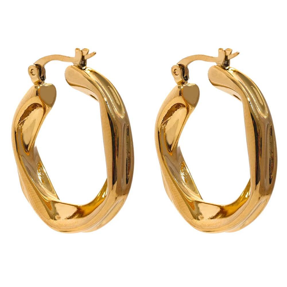 JINYOU 2132 Stainless Steel 316L round Hollow Hoop Earrings Rust Proof Minimalist Metal Attractive Trendy Jewelry Bijoux Women
