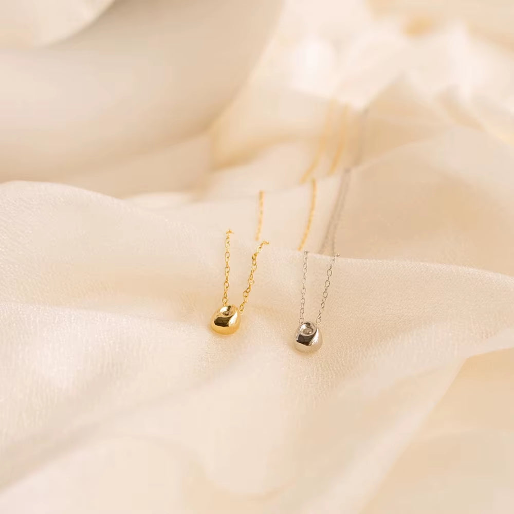 Emanco Premium Minimalist Gold Necklace with Stainless Steel Waterdrop Zircon Pendant for Women