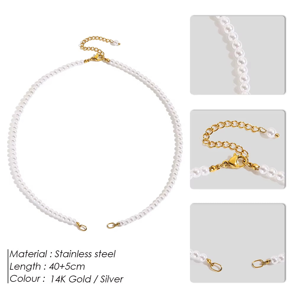 Emanco Gold Plated Stainless Steel Classic Paperclip Chain Link Necklace with Spring Loaded Connector for DIY Jewelry Enhancement