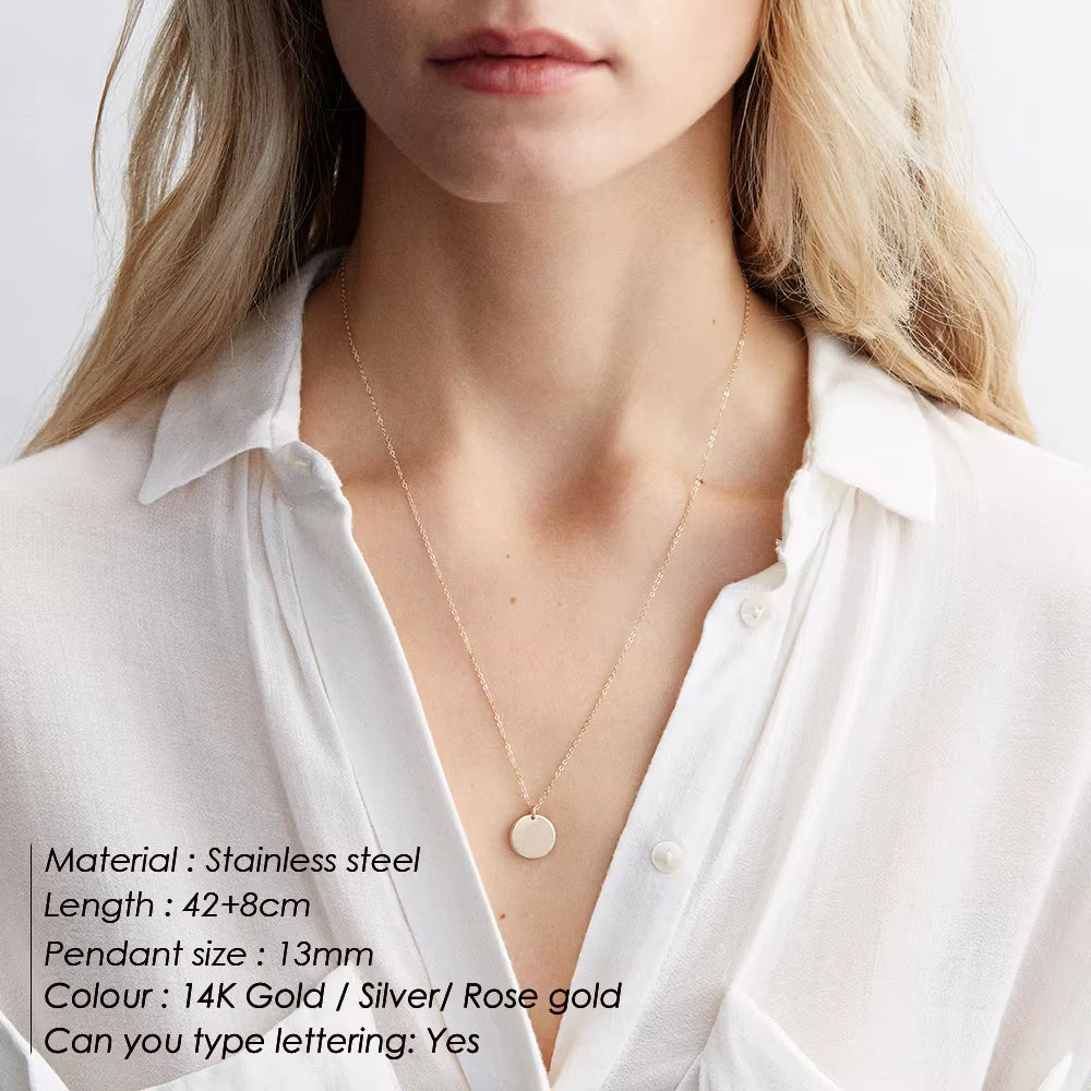 Emanco Multi-Layered Gold-Plated Stainless Steel Pendant Coin Necklace Set for Women