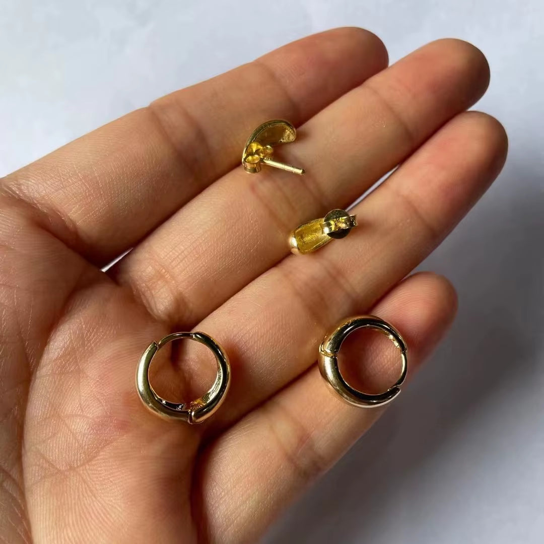 Custom Wholesale Dainty 18K Gold Plated Stainless Steel Small Hoop Earrings for Women