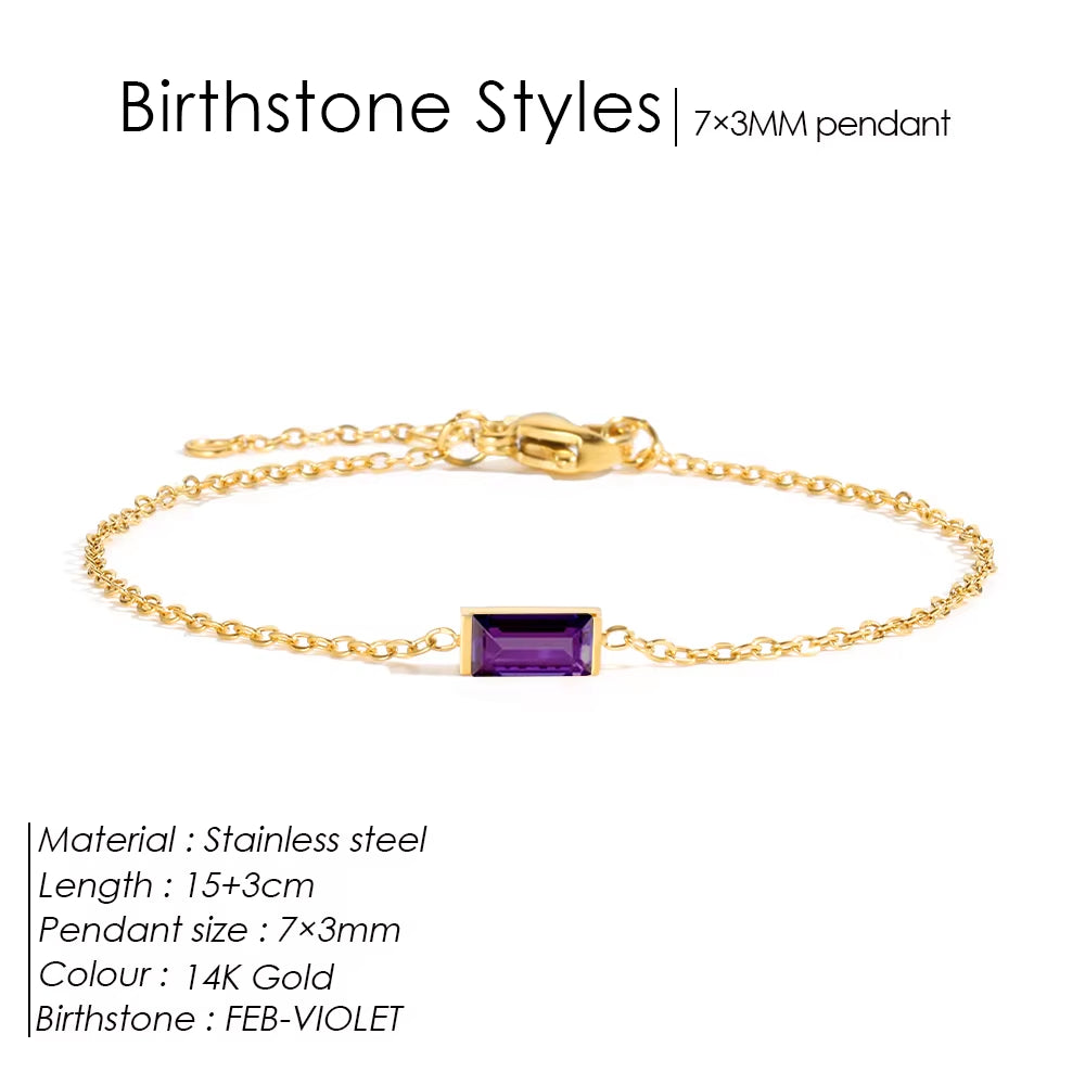 Emanco Elegant 14K Gold Plated Stainless Steel Chain Bracelet with Zircon for Women