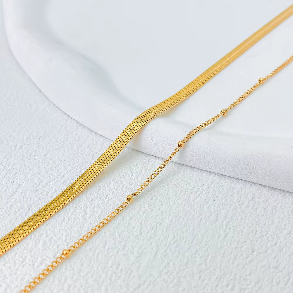 Emanco Multi-Layer Stainless Steel Choker Necklace - Trendy High-Quality Bohemian Jewelry for Women