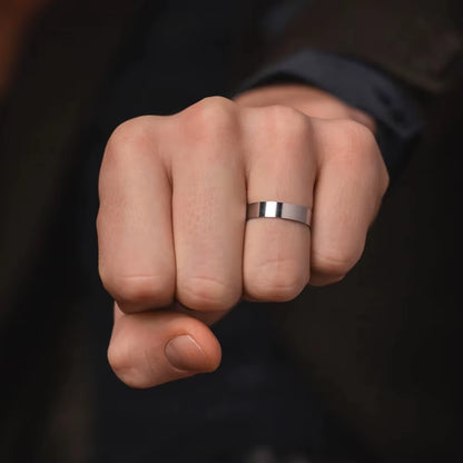 Emanco European Vintage Minimalist Open Ring for Men - 18K Gold Plated Stainless Steel