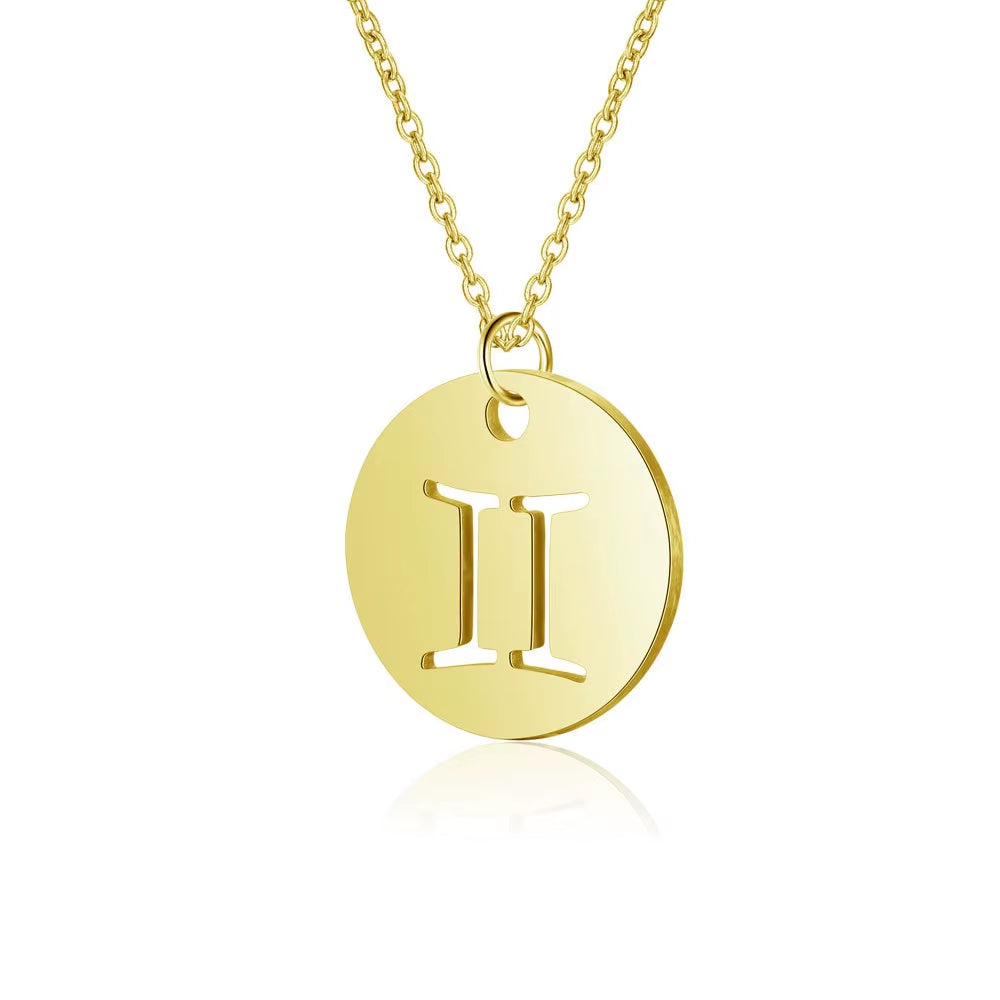 Women’s Stainless Steel Zodiac Sign Constellation Pendant Necklace - New Arrival Jewelry