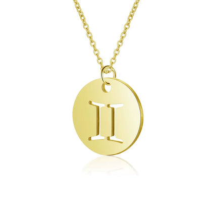 Women’s Stainless Steel Zodiac Sign Constellation Pendant Necklace - New Arrival Jewelry