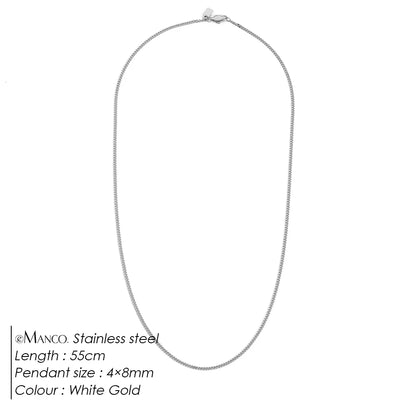 Emanco Men's Minimalist Pendant Necklace with 18K Gold-Plated Stainless Steel Cuban Chain