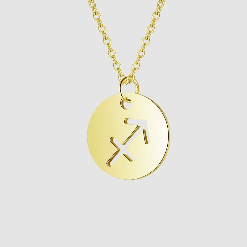 Women’s Stainless Steel Zodiac Sign Constellation Pendant Necklace - New Arrival Jewelry