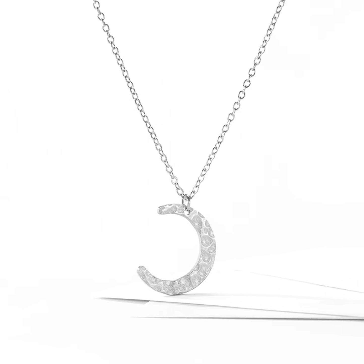 Emanco Gold Plated Stainless Steel Minimalist Half Moon Pendant Necklace for Women