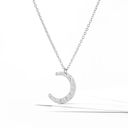 Emanco Gold Plated Stainless Steel Minimalist Half Moon Pendant Necklace for Women