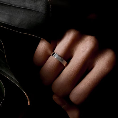 Emanco European Vintage Minimalist Open Ring for Men - 18K Gold Plated Stainless Steel