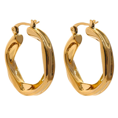 JINYOU 2132 Stainless Steel 316L round Hollow Hoop Earrings Rust Proof Minimalist Metal Attractive Trendy Jewelry Bijoux Women