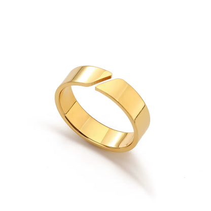 Emanco European Vintage Minimalist Open Ring for Men - 18K Gold Plated Stainless Steel