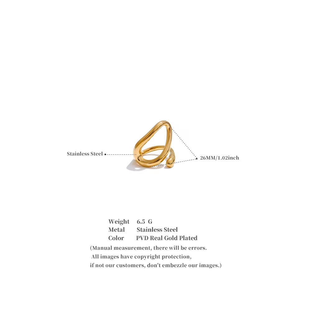 JINYOU 1720 Distinctive Daily Wear PVD-Plated Minimalist Geometric Stainless Steel Charm Ring 2025