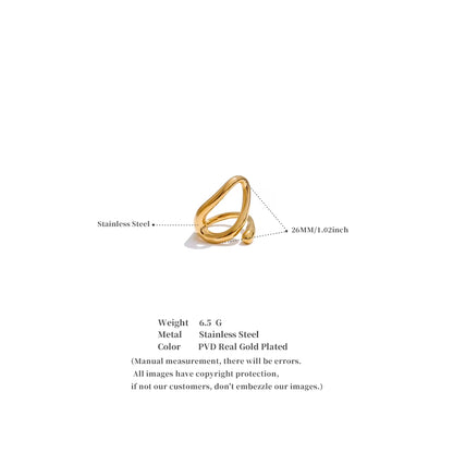 JINYOU 1720 Distinctive Daily Wear PVD-Plated Minimalist Geometric Stainless Steel Charm Ring 2025