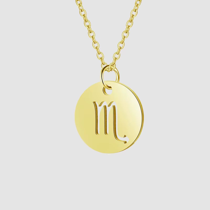 Women’s Stainless Steel Zodiac Sign Constellation Pendant Necklace - New Arrival Jewelry