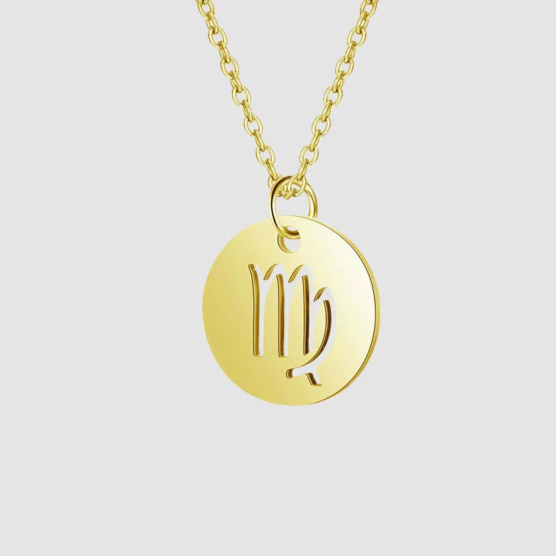 Women’s Stainless Steel Zodiac Sign Constellation Pendant Necklace - New Arrival Jewelry