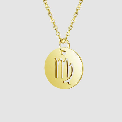 Women’s Stainless Steel Zodiac Sign Constellation Pendant Necklace - New Arrival Jewelry
