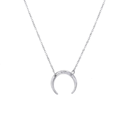Emanco Elegant 316 Stainless Steel European Design Gold Women's Moon Crescent U-Shaped Pendant Necklace