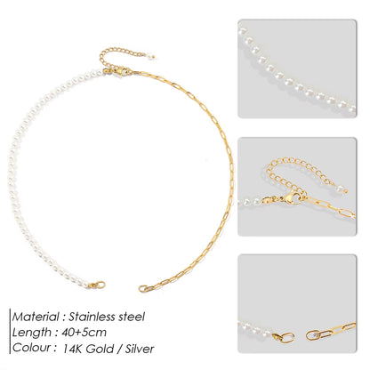 Emanco Gold Plated Stainless Steel Classic Paperclip Chain Link Necklace with Spring Loaded Connector for DIY Jewelry Enhancement