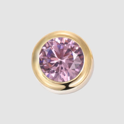 Stainless Steel 6mm Birthstone Pendant with Rhinestone Charm for DIY Bracelets