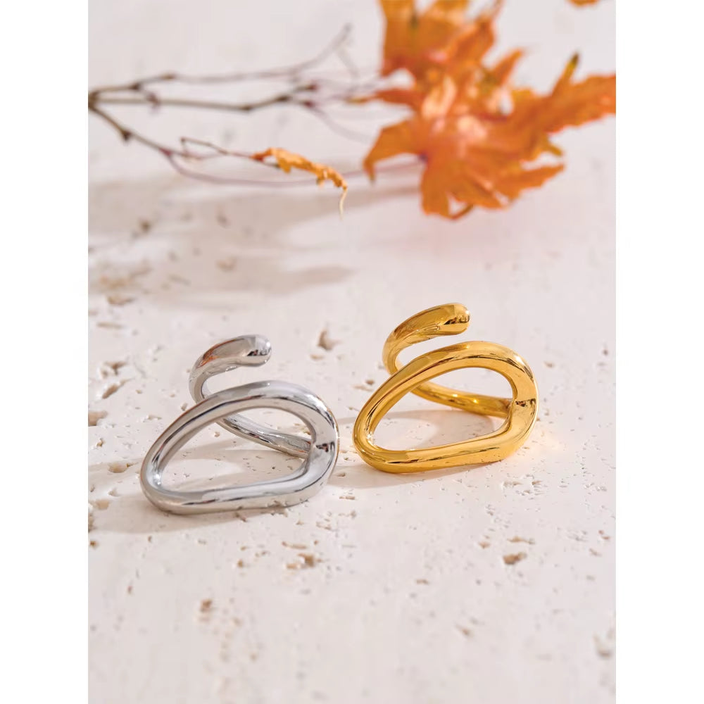 JINYOU 1720 Distinctive Daily Wear PVD-Plated Minimalist Geometric Stainless Steel Charm Ring 2025