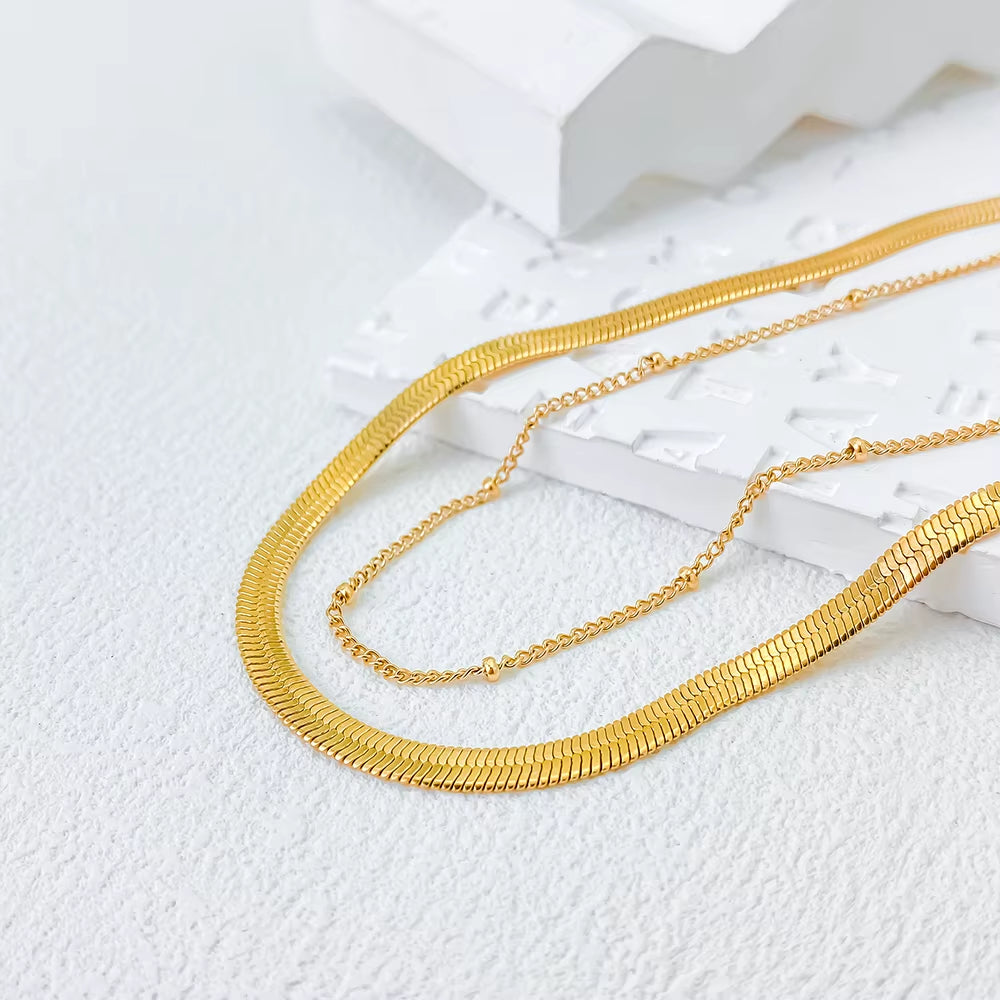 Emanco Multi-Layer Stainless Steel Choker Necklace - Trendy High-Quality Bohemian Jewelry for Women