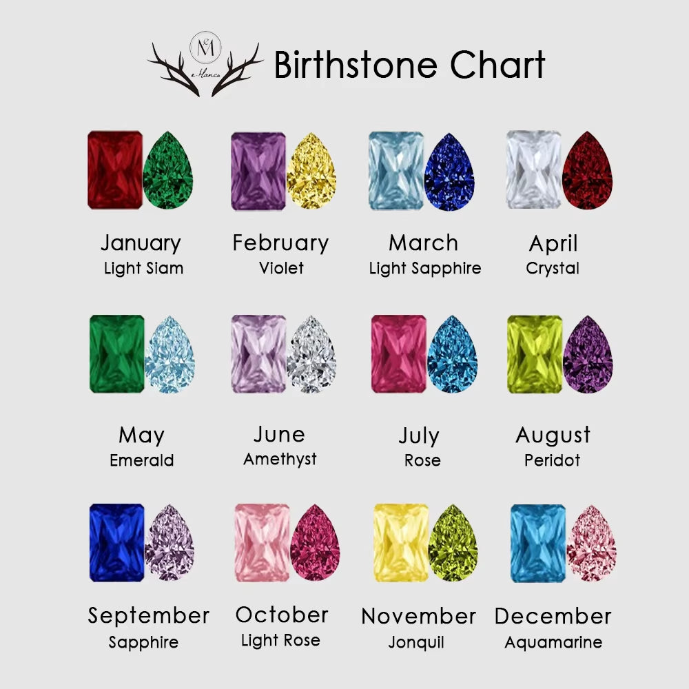 Emanco Elegant Non-Allergenic Korean Stainless Steel Birthstone Pendant Necklace with Zircon Water Drop Design, Gold Plated