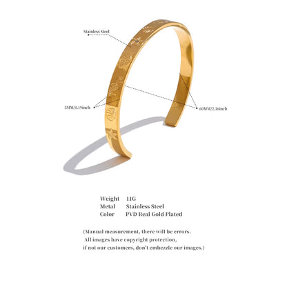 JINYOU 4060 Women's Waterproof 18K Gold Plated Stainless Steel Open Bracelet - Ocean Element Fashion for Summer