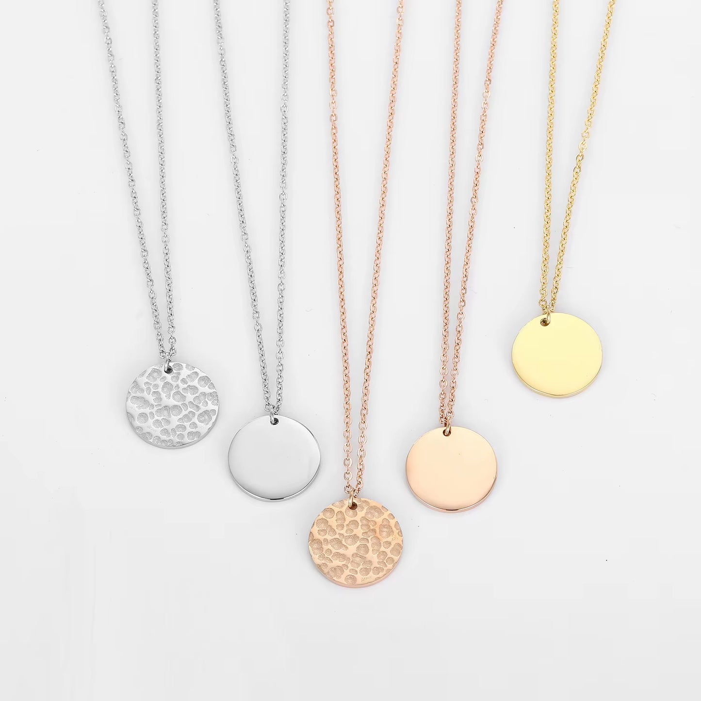 Emanco Multi-Layered Gold-Plated Stainless Steel Pendant Coin Necklace Set for Women