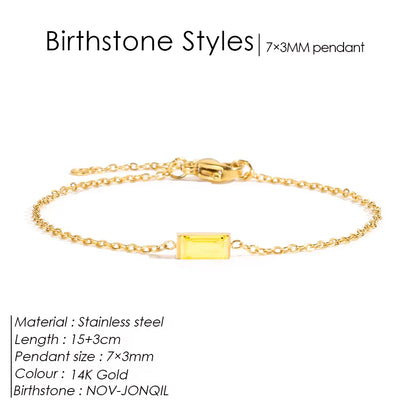 Emanco Elegant 14K Gold Plated Stainless Steel Chain Bracelet with Zircon for Women