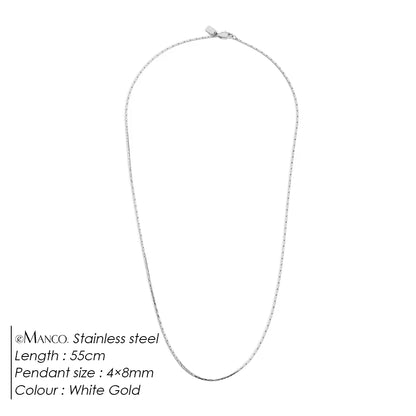 Emanco Men's Waterproof 18K Gold Plated Minimalist Pendant Necklace with Stainless Steel Wire Chain Link