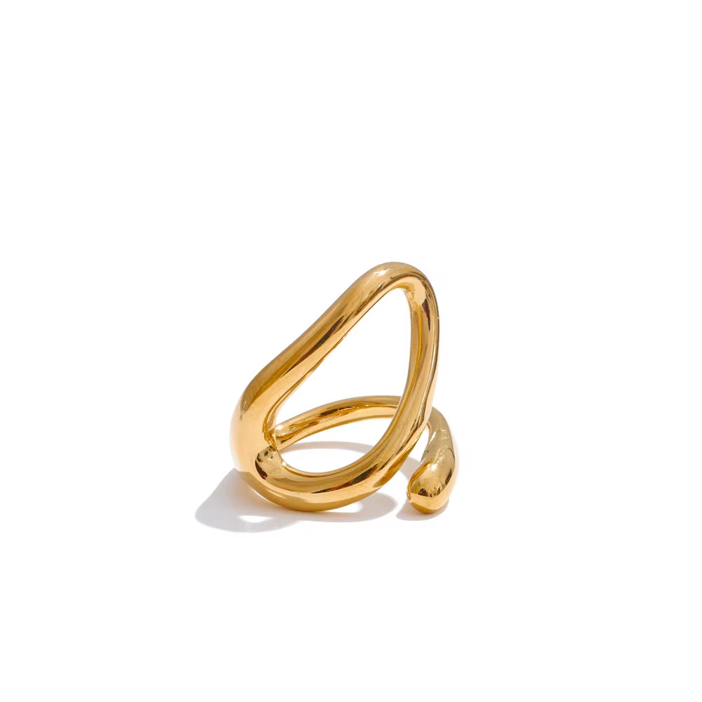 JINYOU 1720 Distinctive Daily Wear PVD-Plated Minimalist Geometric Stainless Steel Charm Ring 2025