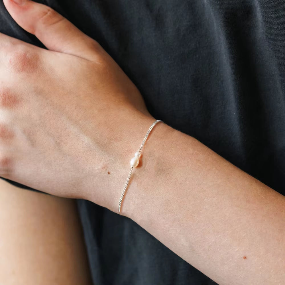 Wholesale Baroque Natural Freshwater Pearl Bracelets with Gold PVD Plating for Women - Cuban Chain Jewelry Collection