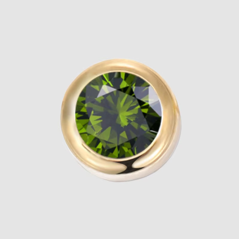 Stainless Steel 6mm Birthstone Pendant with Rhinestone Charm for DIY Bracelets