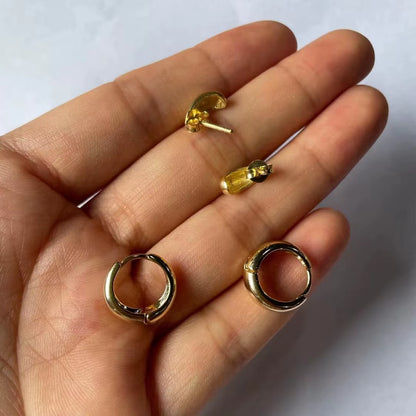 Custom Wholesale Dainty 18K Gold Plated Stainless Steel Small Hoop Earrings for Women