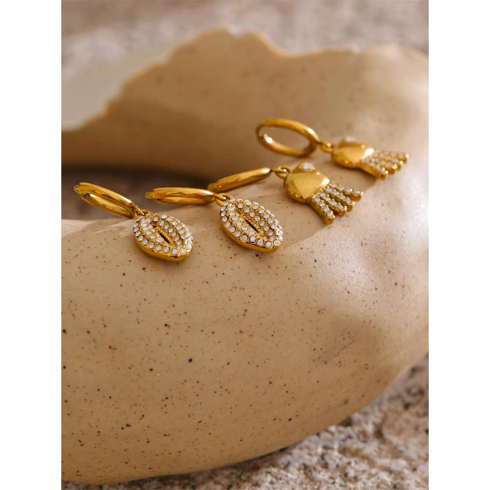 JINYOU YH1347A Custom Hypoallergenic Diamond Starfish and Crab Dangle Hoop Earrings