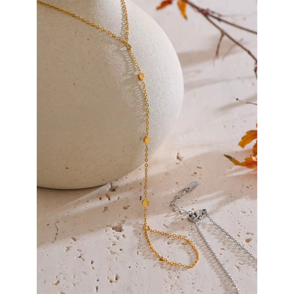 JINYOU 1912 Waterproof Minimalist Chain Hand and Finger Bracelet for Women - Summer Fashion Jewelry Accessory