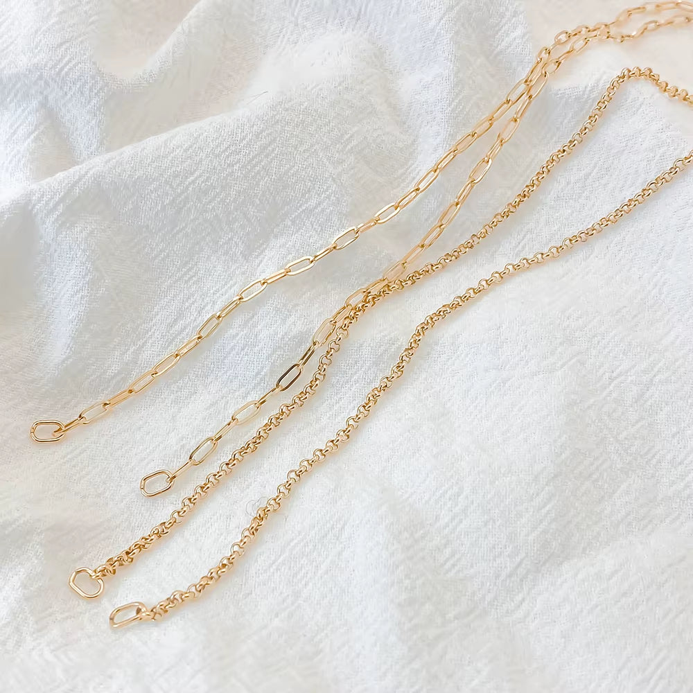 Emanco Gold Plated Stainless Steel Classic Paperclip Chain Link Necklace with Spring Loaded Connector for DIY Jewelry Enhancement