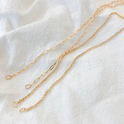 Emanco Gold Plated Stainless Steel Classic Paperclip Chain Link Necklace with Spring Loaded Connector for DIY Jewelry Enhancement