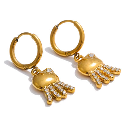 JINYOU YH1347A Custom Hypoallergenic Diamond Starfish and Crab Dangle Hoop Earrings