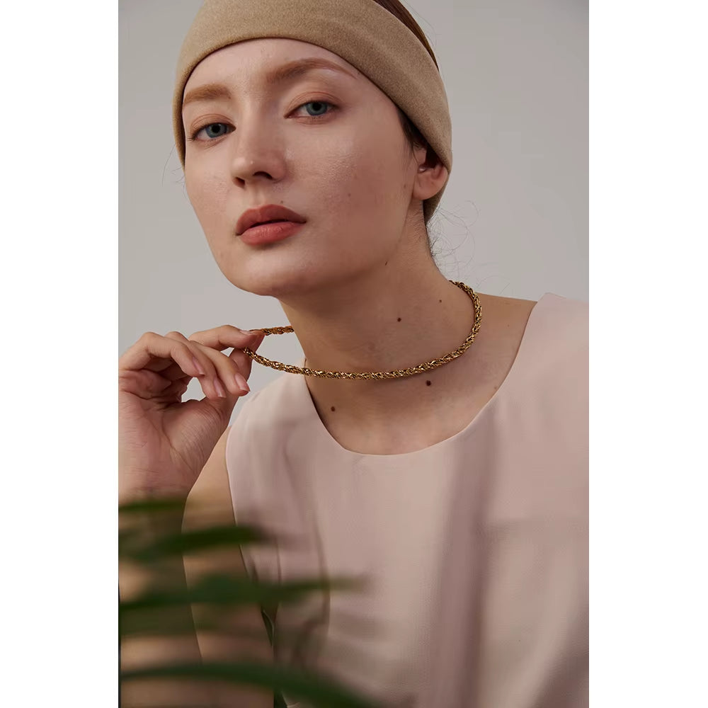 JINYOU 353 Stainless Steel Waterproof Jewelry Set - 18K Gold Plated Thick Chain Necklace and Bracelet