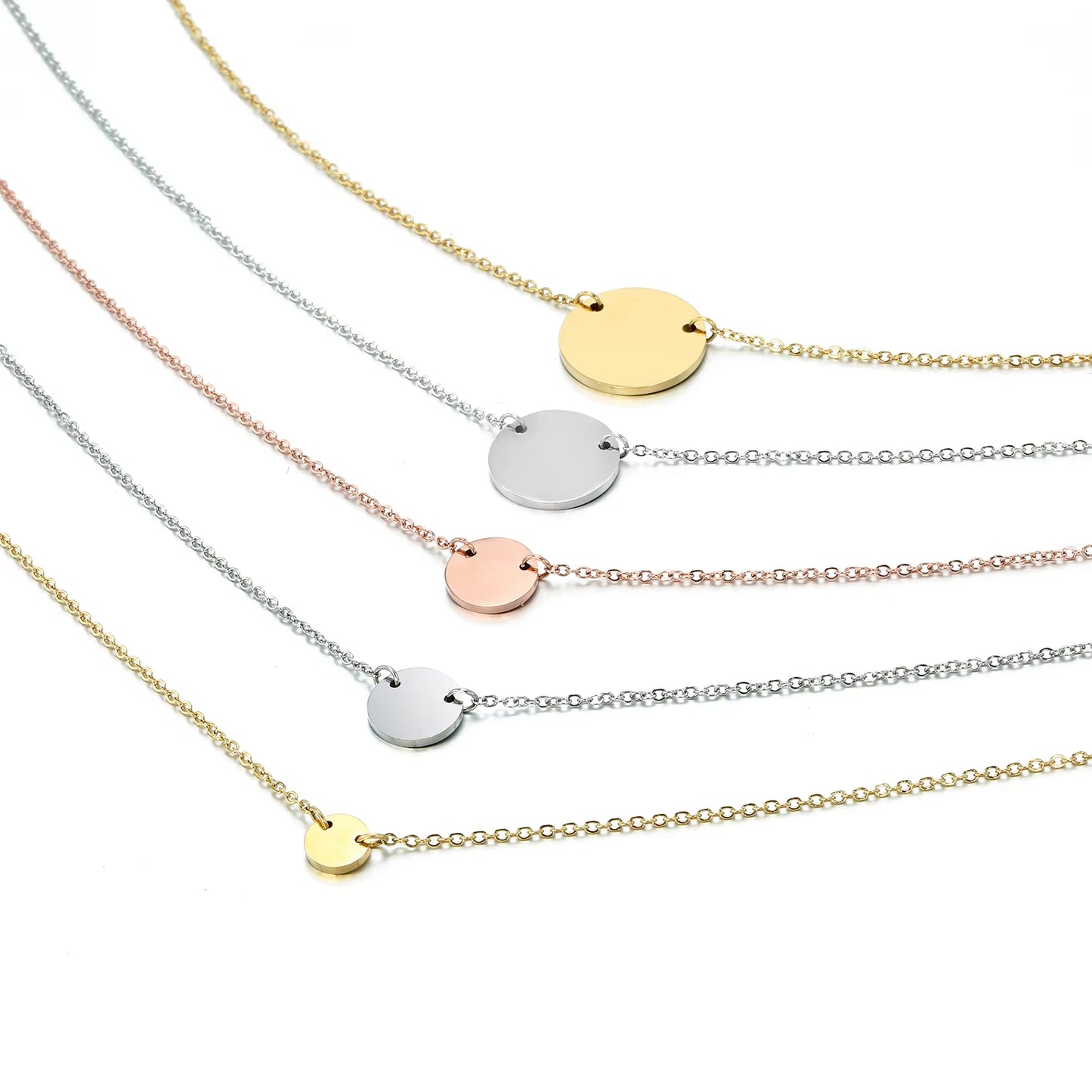 Japan and South Korea Stainless Steel Layered Pendant Necklace with Pearl for Women