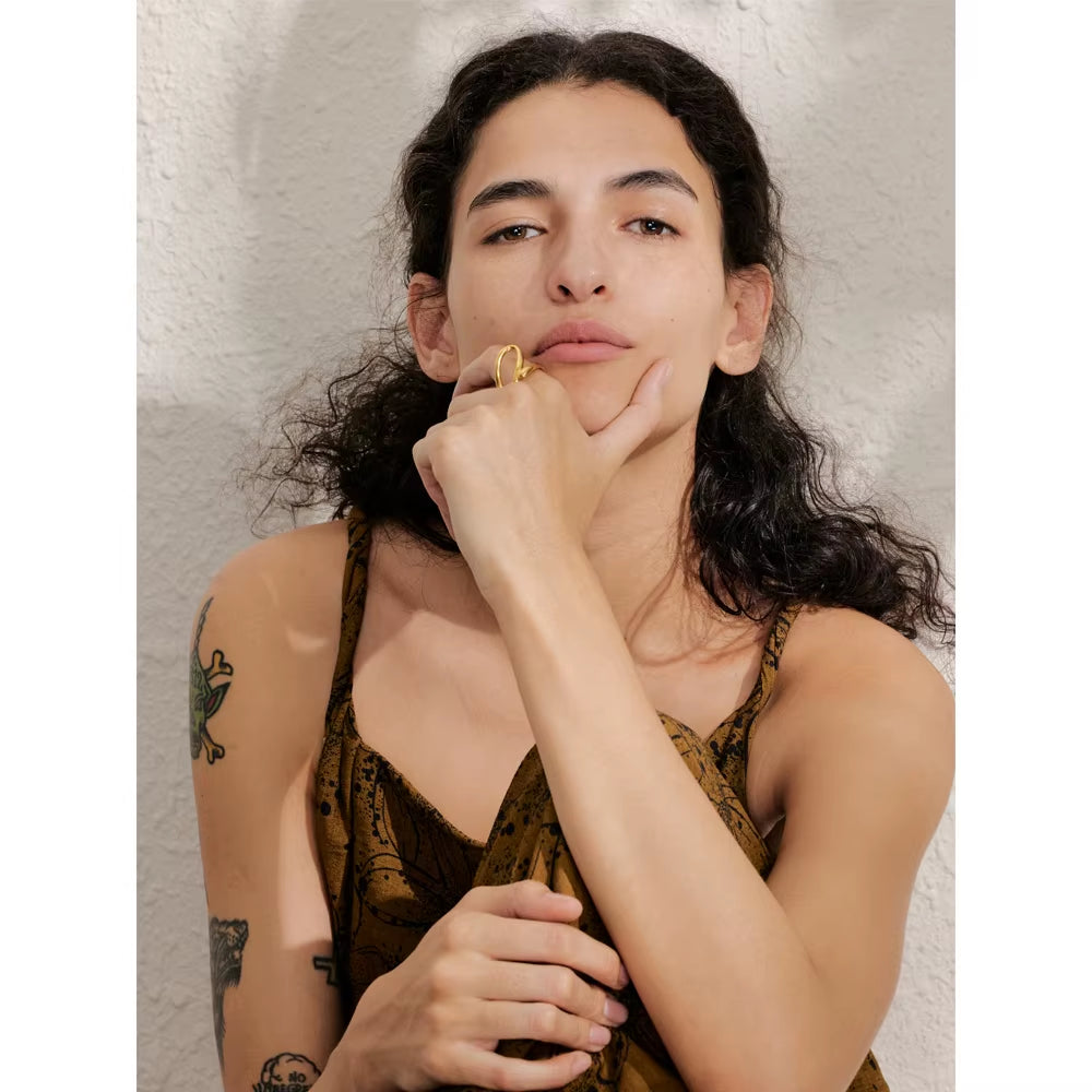 JINYOU 1720 Distinctive Daily Wear PVD-Plated Minimalist Geometric Stainless Steel Charm Ring 2025