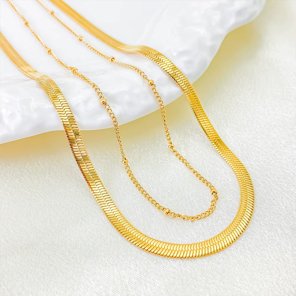 Emanco Multi-Layer Stainless Steel Choker Necklace - Trendy High-Quality Bohemian Jewelry for Women