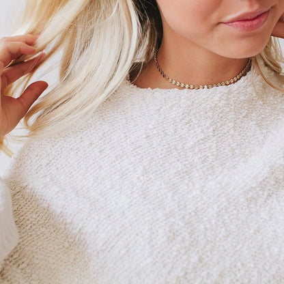 Emanco Elegant 14K Gold Plated Stainless Steel Women's Collar Necklace with Chain Links