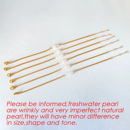 Wholesale Baroque Natural Freshwater Pearl Bracelets with Gold PVD Plating for Women - Cuban Chain Jewelry Collection