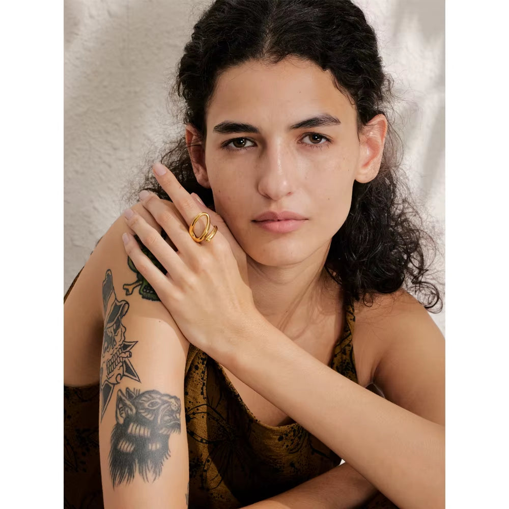 JINYOU 1720 Distinctive Daily Wear PVD-Plated Minimalist Geometric Stainless Steel Charm Ring 2025