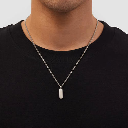 Emanco Men's Minimalist Pendant Necklace with 18K Gold-Plated Stainless Steel Cuban Chain