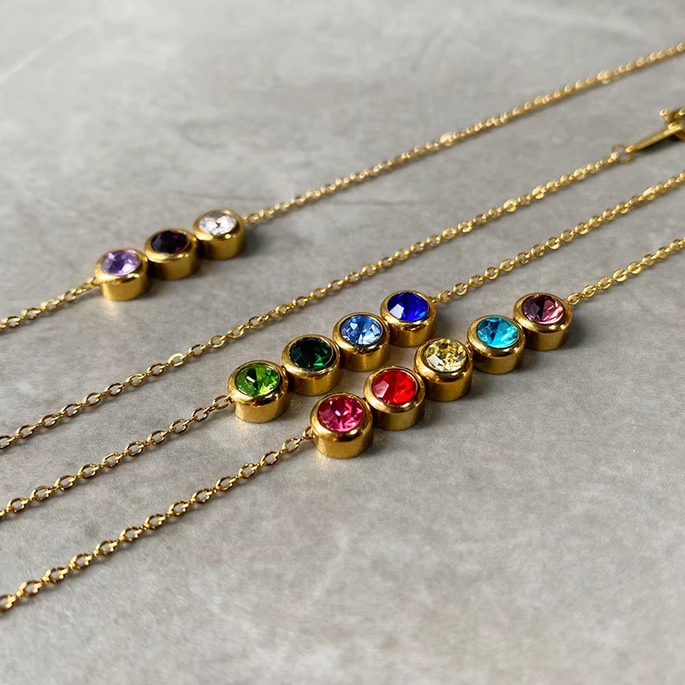 Stainless Steel 6mm Birthstone Pendant with Rhinestone Charm for DIY Bracelets